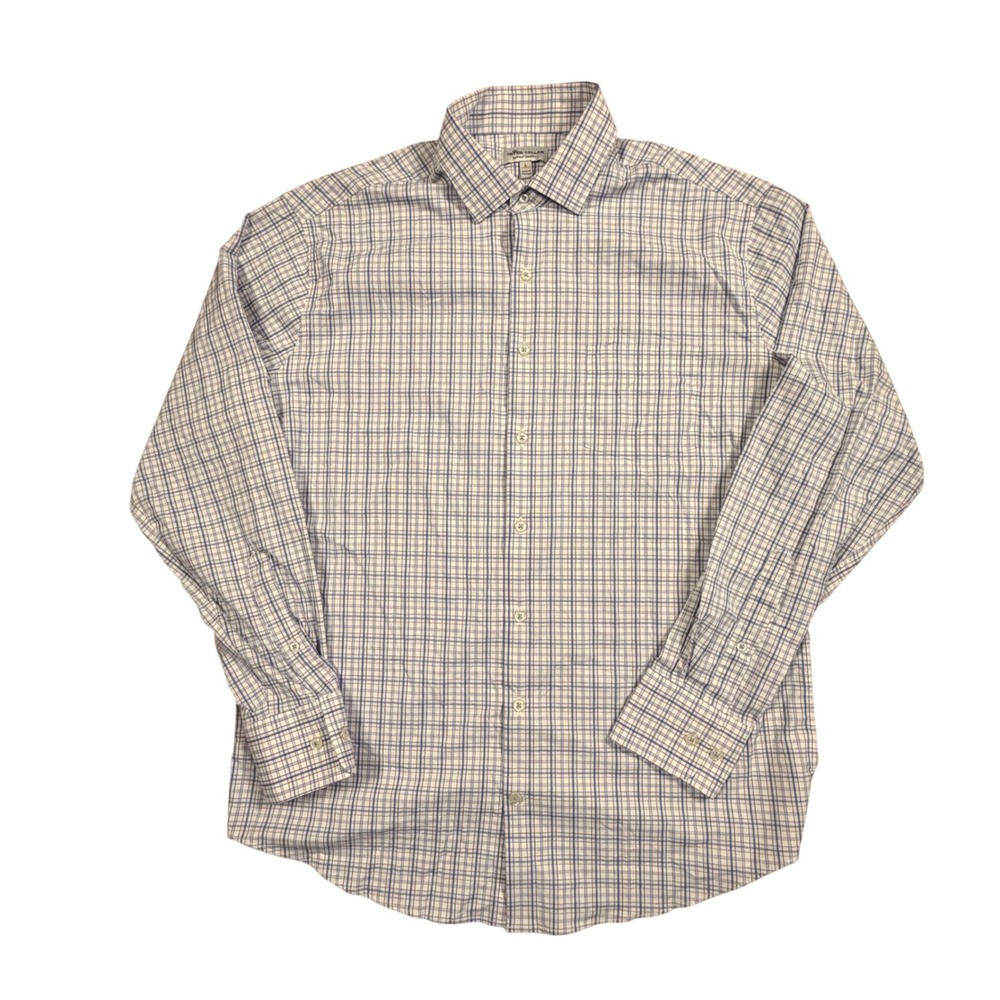 Peter Millar Summer Comfort Plaid Button Down Shirt Blue MS19EW06SL Men's‎ Large